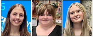 2025 Limestone District School Board Student Achievers (L to R) Sophia Borger, North Addington Education Centre; Hallie Hearns, Granite Ridge Education Centre; Isabella Thake, Sydenham High School.